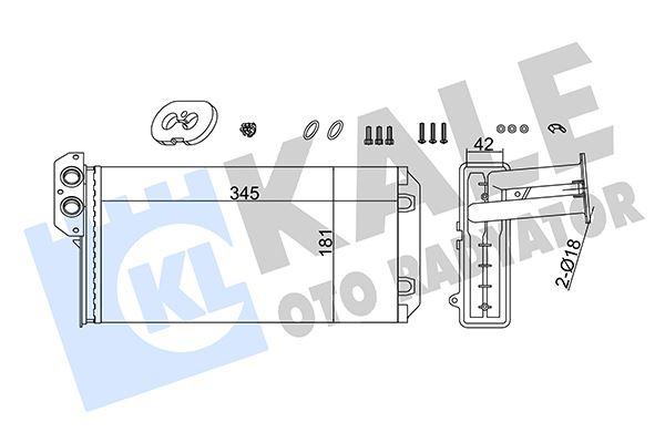 KALORIFER RADYATORU MERCEDES BENZ SPRINTER/VOLKSWAGEN LT 28-35 II/28-46 II (BORULU-APARATLI) (42MM) (MEKANIK) - KALE RADYATOR - OEM A0028358901