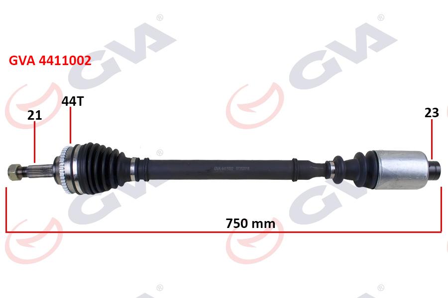 KOMPLE AKS SAĞ MEGANE I 1.4/1.6 (96-03) ABS`Lİ (44DİŞ) (742mm) - GVA - OEM 7701469375