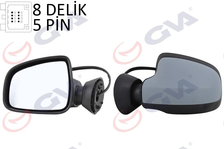 DIŞ DİKİZ AYNASI SOL DUSTER 11> ELEKTRİKLİ+ISITMALI+ASTARLI+KONVEKS 5 FİŞ VM-6802EHPL - GVA - OEM 963029836R