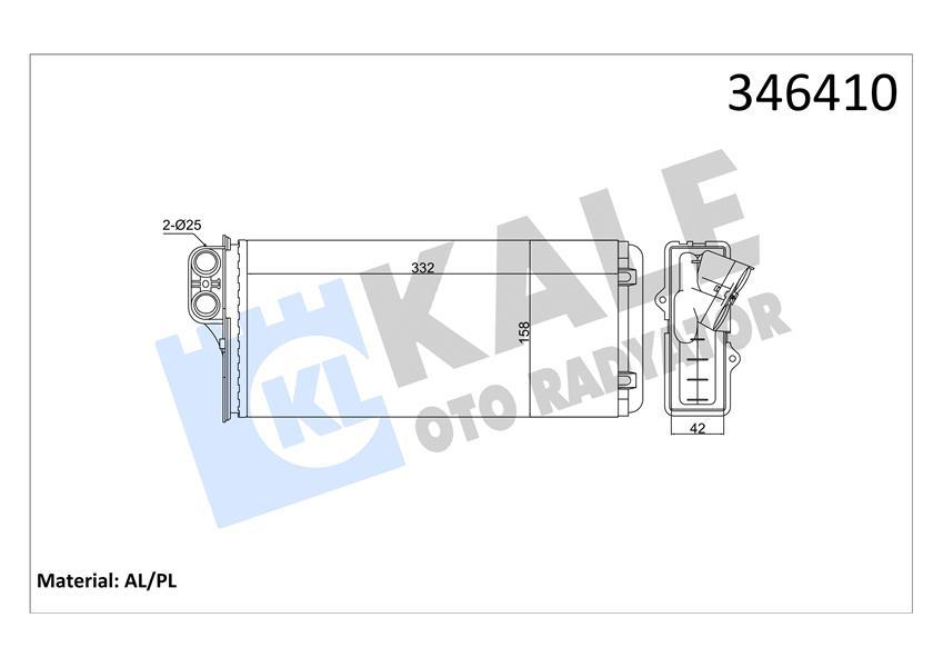 KALORIFER RADYATORU MASTER II 2.5D-2.8DTI 98>01 OPEL MOVANO 1.9DTI-2.2DTI 00> - KALE RADYATOR - OEM 9161465
