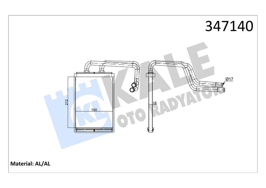 KALORIFER RADYATORU HYUNDAI COUPE / ELENTRA (AL/BRZ) - KALE RADYATOR - OEM 971382D000