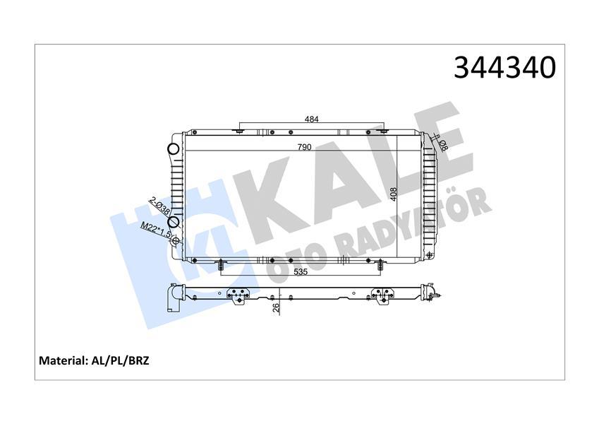 RADYATÖR BOXER-DUCATO-JUMPER (97-02) 1.9D-2.5D-2.8HDI (AC+MEK) (790x415x34) - KALE - OEM 1330.L5