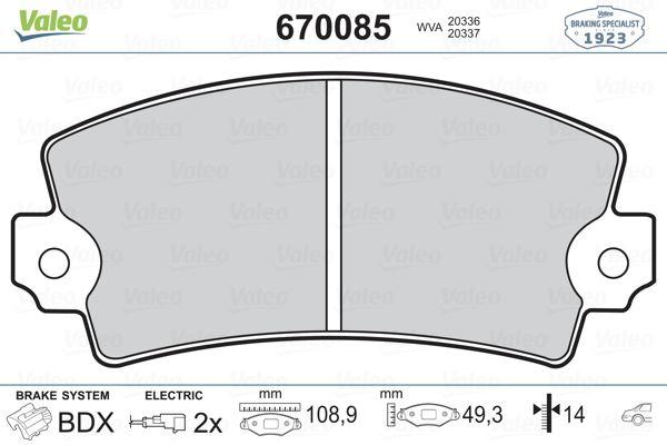 ÖN BALATA FİŞLİ R12 C15 VISA (82-91) — VALEO 670085 - VALEO - OEM 7702127301