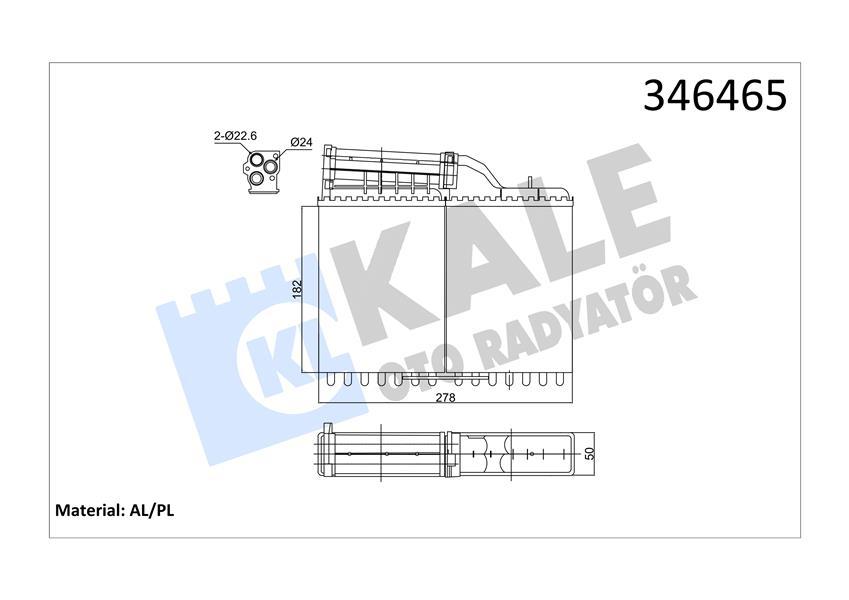 KALORIFER RADYATORU BMW E34 88>92 - KALE - OEM 64111384725