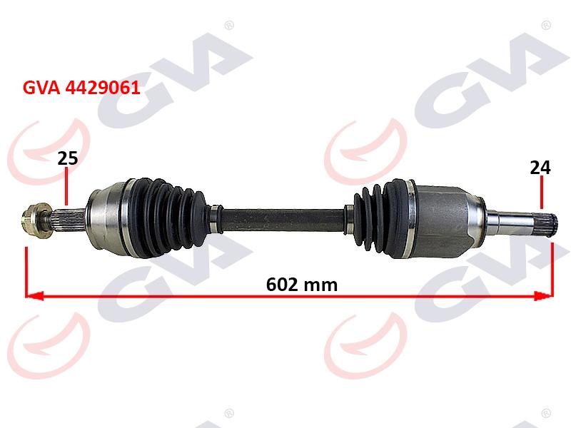 KOMPLE AKS SOL (MİLLİ)(AKS LALE`Lİ) DOBLO 1.3 MJT 10> (602mm) - GVA - OEM 51810626
