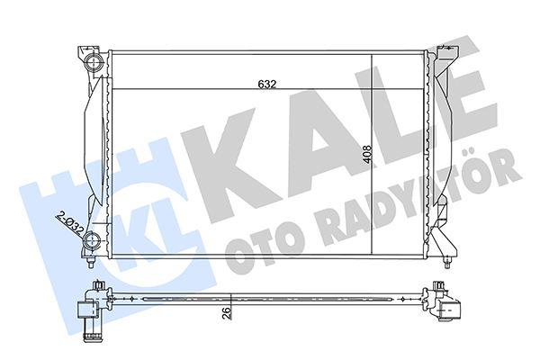 RADYATÖR AUDI A4 00-04=>08 A6 01-05 EXEO 08=> (AL/PL/BRZ) (632x408x26) - KALE - OEM 8E0121251A