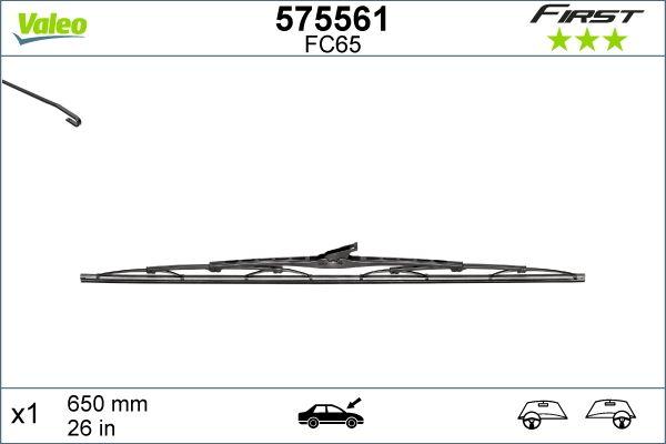 SİLECEK SÜPÜRGESİ 65cm (x1) NORMAL TİP (FİRST) (ÜNİVERSAL) - VALEO - OEM NGR6501