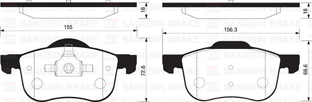 ON FREN BALATASI VOLVO S60 00> S70 97>00 S80 - SANGSIN - OEM 8634921