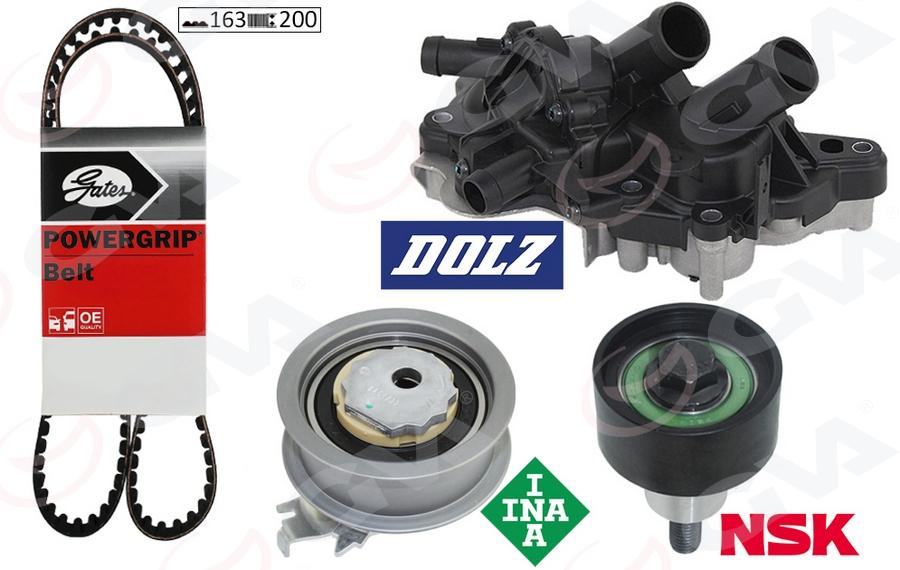 DEVİRDAİMLİ EKSANTRİK GERGİ KİTİ POLO-GOLF7-PASSAT-A3-LEON 1.2 TSI-1.4 TSI 13>(4 ÇIKIŞLI)(CJZA-CJZB- CYVA-CYVB-CMBA) - GVA - OEM 04C109244D