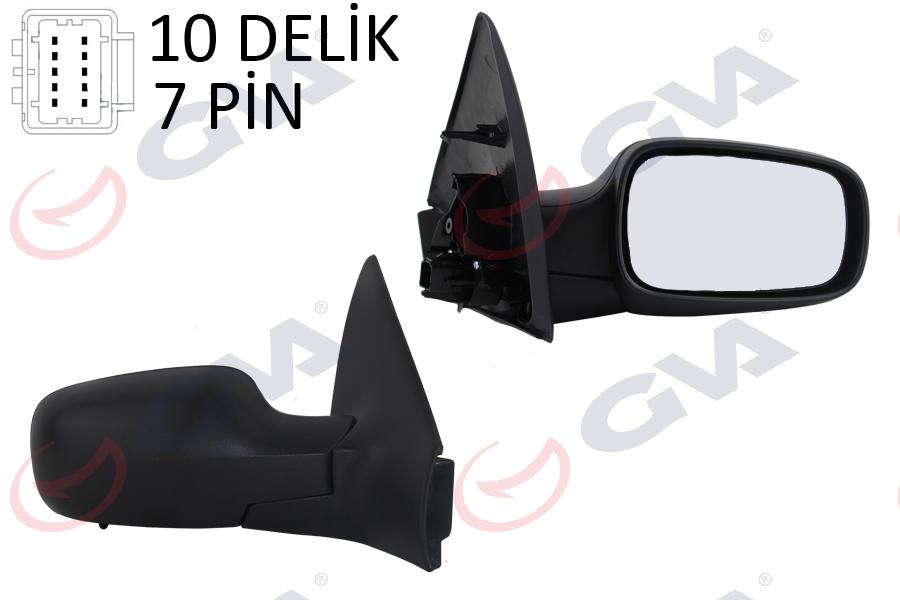 DIŞ DİKİZ AYNASI SAĞ MEGANE 02> ELEKTRİKLİ+ISITMALI+SENSÖRLÜ+SİYAH KAPAK+KONVEKS 7 FİŞ VM-138EHSR - GVA - OEM 7701054688