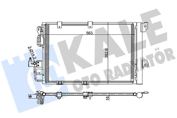 KLİMA RADYATÖRÜ (KONDENSERİ) ASTRA G-ZAFIRA 1.2 16V-1.4 16V-1.6 16V-1.8-2.0 16V (AL/AL) (573x383x16) - KALE - OEM 1850073