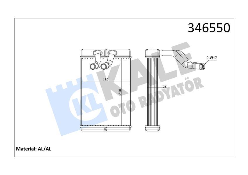 KALORIFER RADYATORU BRAZING STAREX (210X165X42) - KALE RADYATOR - OEM 972034A000