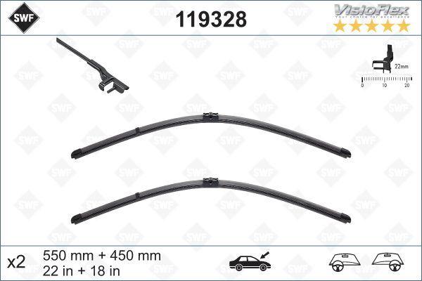 ÖN SİLECEK SÜPÜRGE TAKIMI ASTRA H 04=> 55+45cm X2 (FLATBLADE-MUZ TİPİ-SWF) MERCEDES GLK-CLASS X204 08>15 - VALEO - OEM 95516010