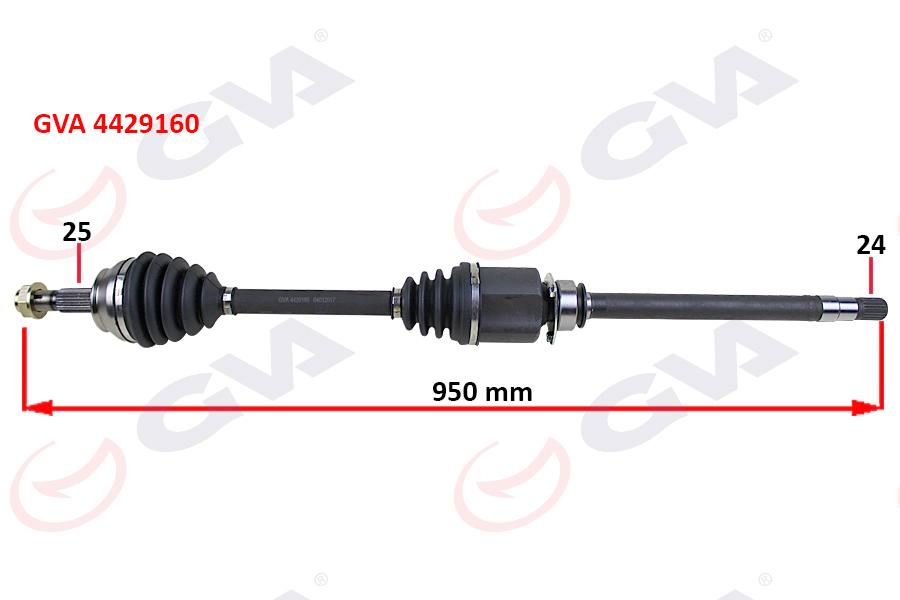KOMPLE AKS SAĞ LINEA 1.3 MTJ (07-) 90HP (MİLLİ) (950mm) - GVA - OEM 51816768