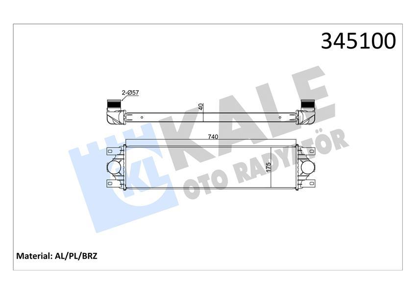 TURBO RADYATÖRÜ (INTERCOOLER) MASTER II-III-MOVANO 2.5DCI (AL/PL/BRZ) (738x175.3x40) - KALE - OEM 7701057121