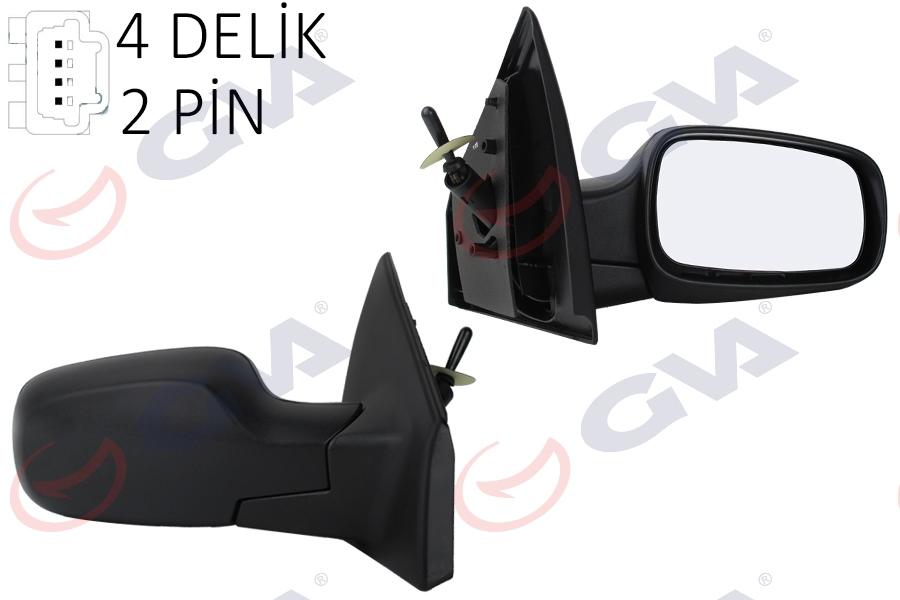 DIŞ DİKİZ AYNASI SAĞ RENAULT CLIO III 05> MEKANİK+SENSÖRLÜ+KONVEKS 2 FİŞ VM-6136SR - GVA - OEM 7701061191