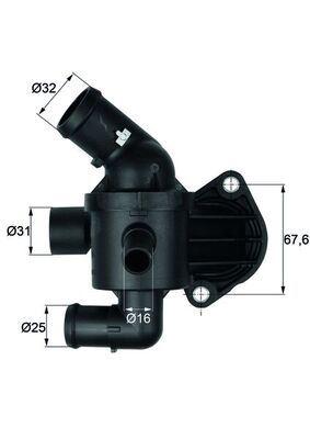 TERMOSTAT (KOMPLE) 87C CADDY GOLF JETTA PASSAT TIGUAN LEON OCTAVIA A3 2.0 TDI (CFFA CFFB CFGB CLLA) - MAHLE - OEM 03L121111AE