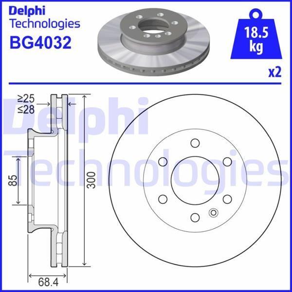 FREN DISKI ON MERCEDES SPRINTER B906 B907 B910 . VW CRAFTER 30-35-50 - DELPHI - OEM A9104210100