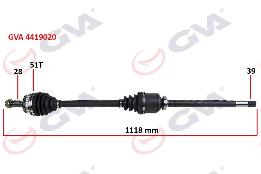 AKS KOMPLE ÖN SAĞ RENAULT MASTER II 98>06 OPEL - GVA - OEM 7700102980