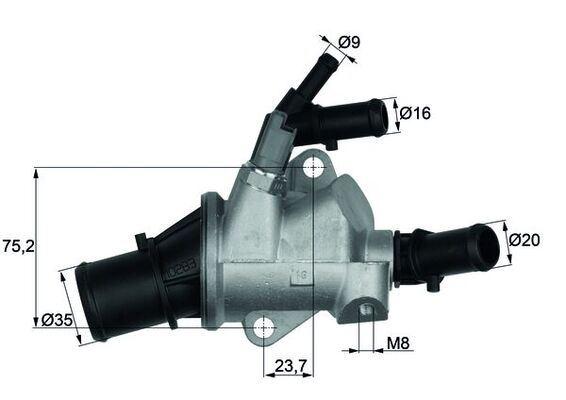 TERMOSTAT ALFA ROMEO 159 FIAT SPIDER CROMA 05- - MAHLE TERMOSTAT - OEM 55202885