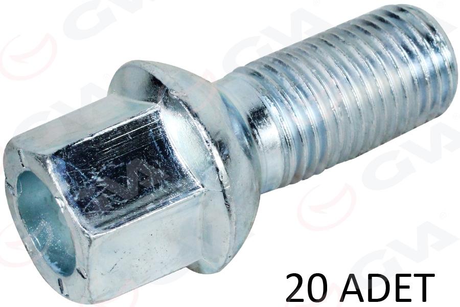BİJON CİVATASI (DELİKLİ- GALVANİZ)AUDI-CUPRA-SEAT-SKODA-VW-FORD(AA17-M14x1.50x27)(PAKET ADET:20) - GVA - OEM 431601139A