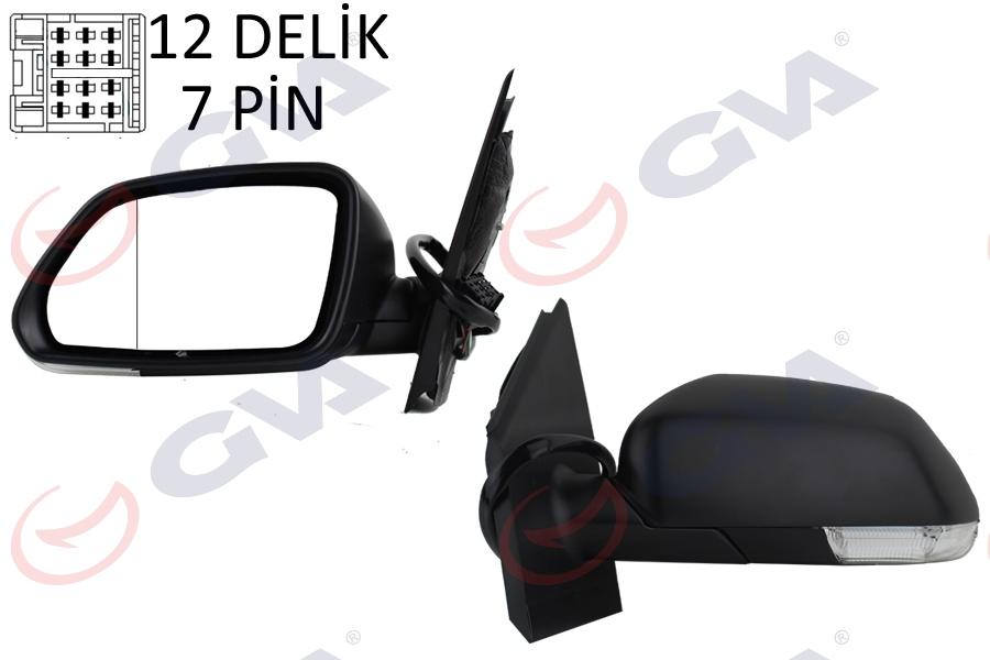 DIŞ DİKİZ AYNASI SOL POLO 05> ELEKTRİKLİ+ISITMALI+ASFERİK 5 FİŞ VM-377EHAL - GVA - OEM 6Q1857507P
