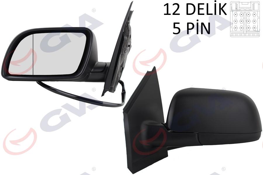 DIŞ DİKİZ AYNASI SOL POLO 02> ELEKTRİKLİ+ISITMALI+ASFERİK 5 FİŞ VM-194EHAL - GVA - OEM 6Q1857507G01C