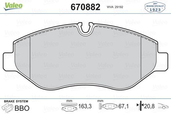 FREN BALATASI ON MERCEDES W639 W447 B906 . VW CRAFTER 30-35-50 - VALEO - OEM A0044208320