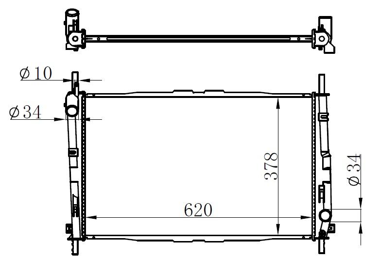 MOTOR SU RADYATORU BRAZING MONDEO III 00-07 1.8I-2.0I 620×378X26 MANUEL SANZUMAN - ORIS - OEM ME3S718005AB