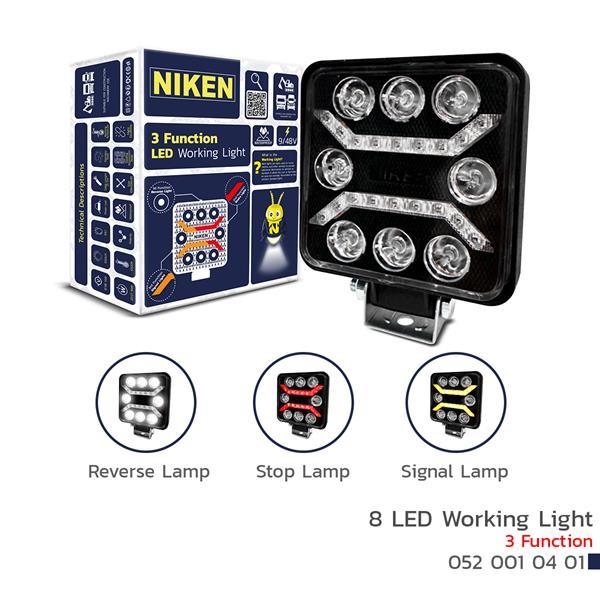 ÇALIŞMA LAMBASI PRO 8 LED 3 FONKSIYON KARE - NIKEN
