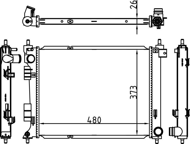 MOTOR SU RADYATORU BRAZING I20 1.0 T-GDI 14-> 480×373X26  #### - ORIS - OEM 25310C8400