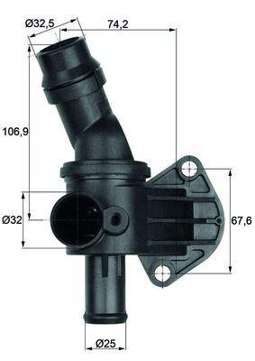 TERMOSTAT (87C) GOLF V-PASSAT-A3-ALTEA-LEON-TOLEDO III-OCTAVIA- 2.0FSI - MAHLE - OEM 06F121111G