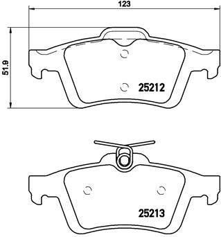 ARKA BALATA FOCUS II CMAX 03> CONNECT 02> LAGUNA III 07> OPEL VECTRA C 02> SIGNUM 03> CITROEN C5 08> PEUGEOT P508 10>18 - BREMBO - OEM 3M512M008AC