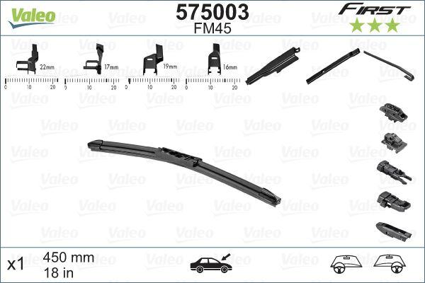SİLECEK SÜPÜRGESİ 45cm (X1) MUZ TİPİ (FİRST) (4 APARATLI/Multiconnection) (ÜNİVERSAL) (VFB45) - VALEO