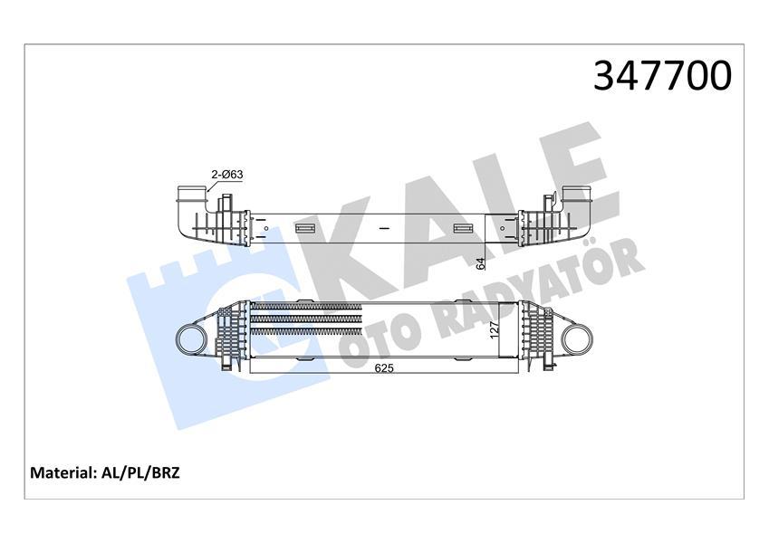 TURBOSARJ RADYATORU MERCEDES M271 OM646 W204 S204 W212 - KALE - OEM A2045000500