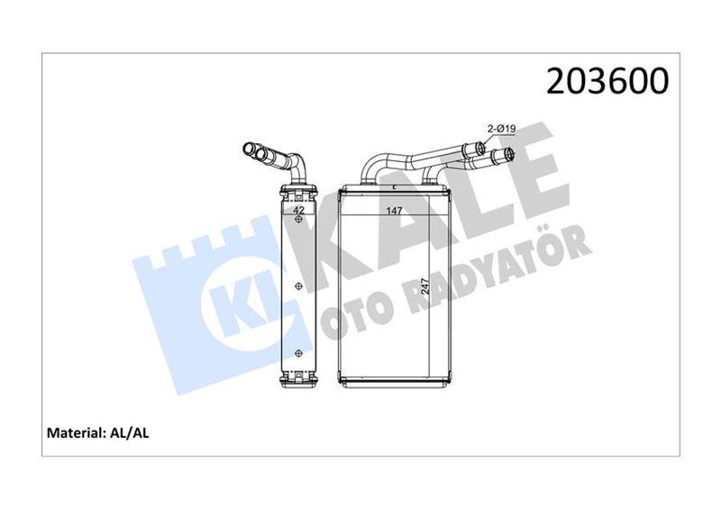KALORIFER RADYATORU TRANSIT V347 2.2TDCI 2.4TDCI 3.2TDCI KLIMASIZ 06 > - KALE - OEM 6C1H