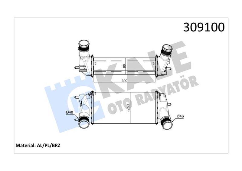 TURBO RADYATÖRÜ FORD FİESTA-COURİER-ECOSPORT-BMAX 13> 1.0 ECOBOOST - KALE - OEM FT76