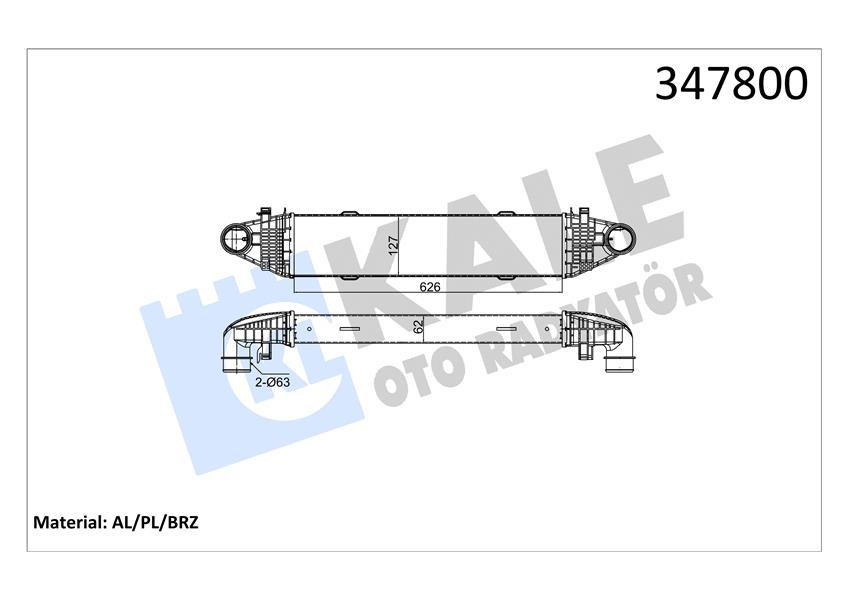 TURBOSARJ RADYATORU MERCEDES C-CLASS W204 S204 - KALE - OEM A2045000300