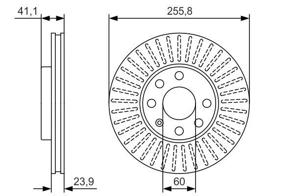 FREN DISKI ON HAVALI 256MM OPEL ASTRA G 1.4I 1.6I (09/97-08/00) - BOSCH - OEM 95526647