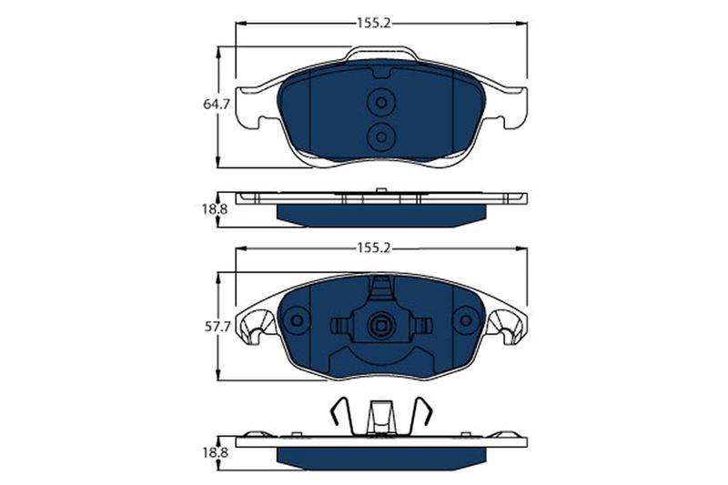FREN BALATASI ON 137 mm PEUGEOT P1007 P206 P207 P307 PARTNER M59 CITROEN BERLINGO C4 I XSARA FIAT IDEA 04- - TRW - OEM 4252.52