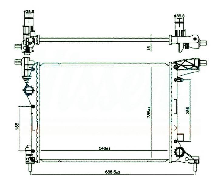 SU RADYATORU FIAT EGEA 1.4 16- 540×392X16 *** - ORIS - OEM 52052603