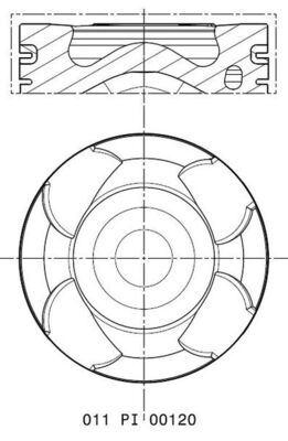 PISTON 79.70 mm (STD) OPEL ASTRA J ASTRA K INSIGNIA MOKKA 1.6 B16DTL 110 HP (EURO 6) - MAHLE MOTOR - OEM 55577552