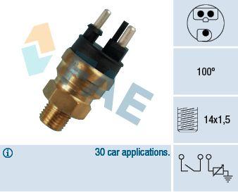 HARARET MUSURU 93 °C - 100 °C (3`LU SIYAH. RADYATOR FANI) MERCEDES W201 W124 S124 W463 - FAE - OEM A0065459124