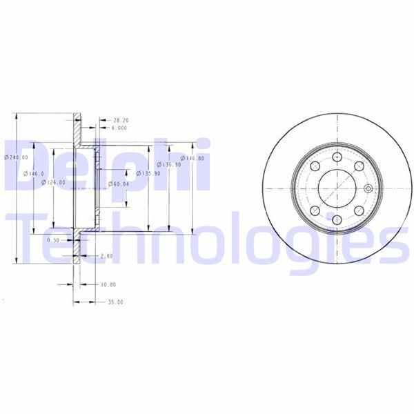 FREN DISKI ON (4D 240MM) HAVALI CORSA C 00-09 - DELPHI - OEM 9195981