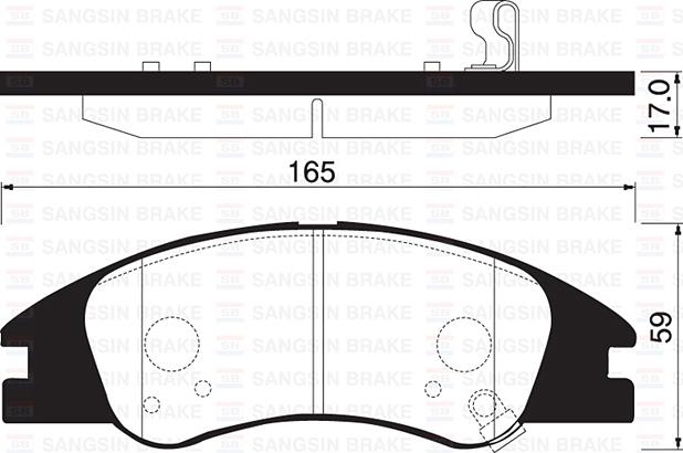ÖN FREN BALATA KIA CERATO 2,0L D4EA dizel 04-06 / 1,6L G4EE benzinli 05-> - SANGSIN - OEM 581012FA10