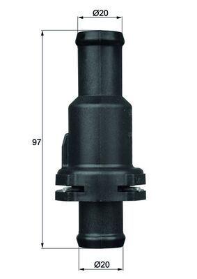 TERMOSTAT KOMPLE 75C GOLF 5-6-JETTA-PASSAT-SCOROCCO-TIGUAN-A3-LEON (04-11)1.4TSI-2.0TDI(BMY-BLG-CFF) - MAHLE - OEM 1K0121113A