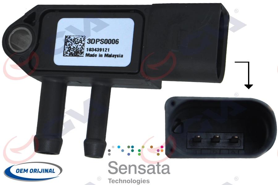 EGZOZ BASINÇ SENSÖRÜ(3 FİŞ)CRAFTER-T5-GOLF-PASSAT (AXD-BJK-BJM-CAY-BXE) (04-) - GVA - OEM 07Z906051A