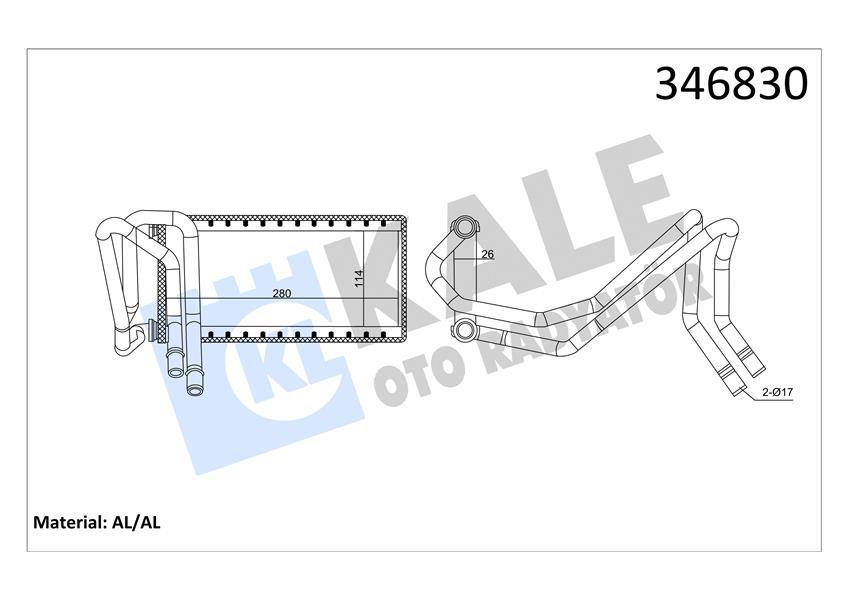 KALORIFER RADYATORU LAND ROVER DISCOVERY III L319 RANGE ROVER SPORT I L320 BORU ILE - KALE - OEM LR017030