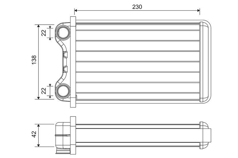KALORIFER RADYATORU AUDI A4 (A4 1.8 -1.8 T GUATRO 1.9  TDI - VALEO - OEM 8E1820031