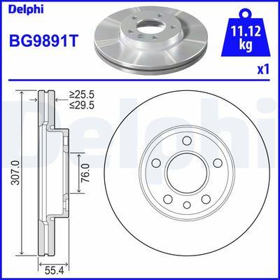 FREN DISKI ON (5D 308MM) T5 1.9TDI.2.0.2.5TDI 03- - DELPHI - OEM JZW615301E